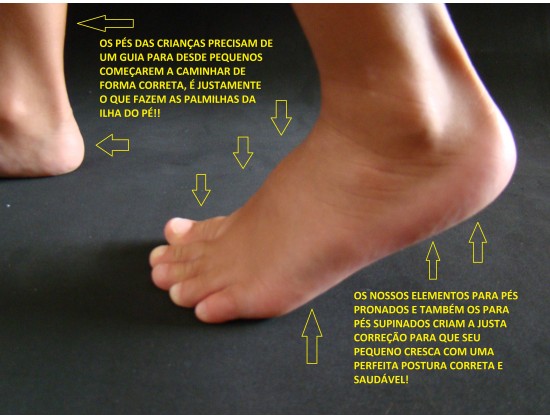 Palmilhas Ortopédicas Infantis para pés Pronados